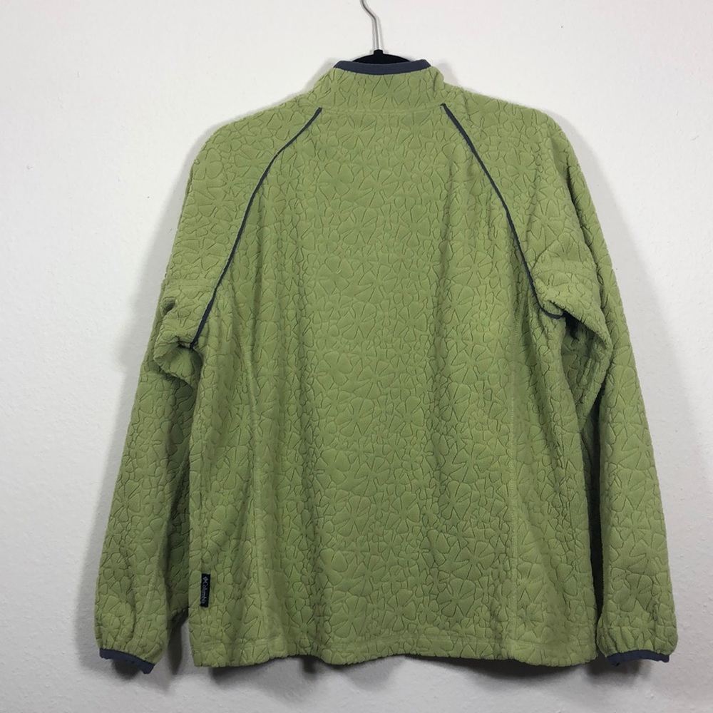 Vtg Columbia Fleece Jacket Green Flowers L - Picture 4 of 8